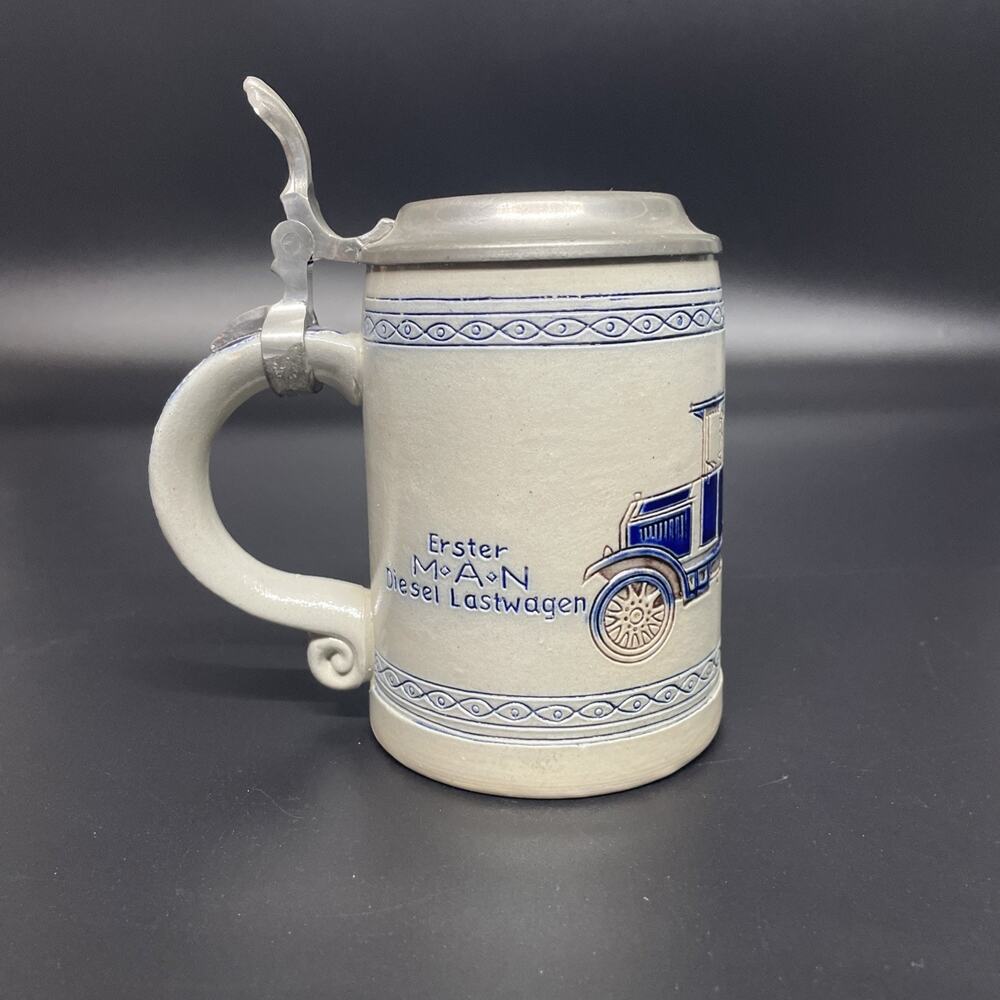 Vtg Goebel Maschinenfabrik Augsburg-Nürnberg MAN Beer Stein w/Lid Commemorative